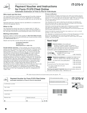 New York IT-370-V Payment Voucher