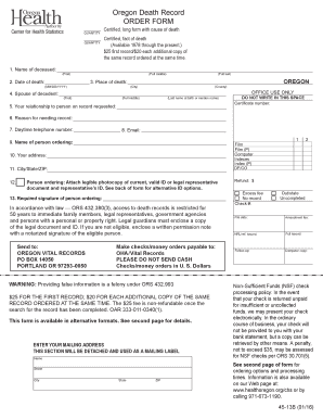 Uk death certificate template - ARE YOU ORDERING A VITAL RECORD BY MAIL - public health oregon