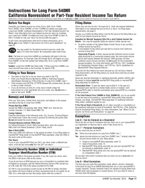California Nonresident or Part-Year Resident Income Tax Return