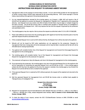 Georgia Arrest Record Expungement Request