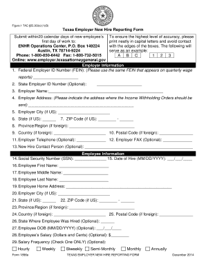 Texas Employer New Hire Reporting Form