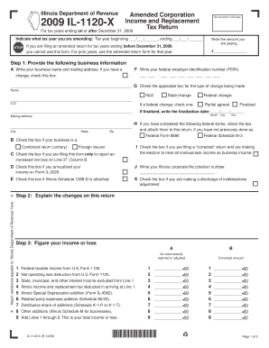 Illinois Amended Corporation Income and Replacement Tax Return