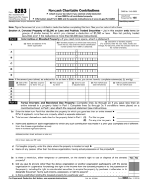Noncash Charitable Contributions Form 8283