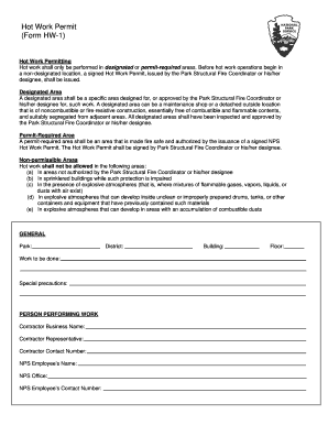 Hot Work Permit Form HW-1