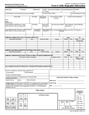 USCIS Form G-325B Biographic Information