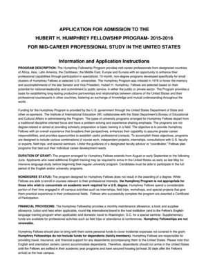 Hubert H. Humphrey Fellowship Program Application