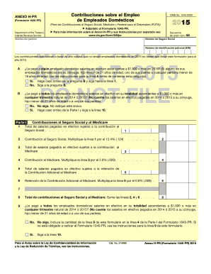 Anexo H-PR (Formulario 1040-PR) 2015