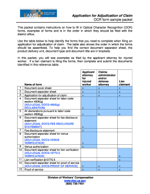 Application for Adjudication of Claim