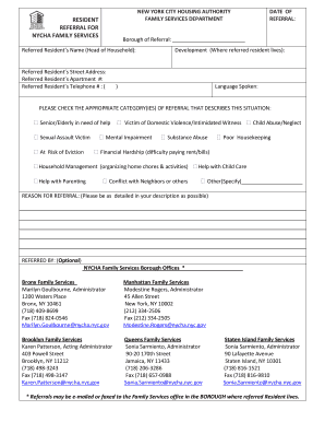 NYCHA Family Services Referral Form