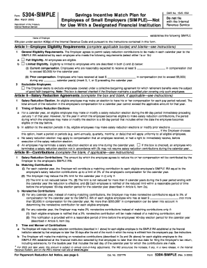 Form 5304-SIMPLE Savings Incentive Match Plan