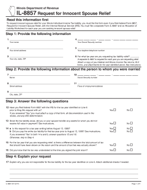 Illinois Innocent Spouse Relief Form