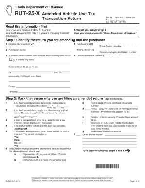 Illinois Amended Vehicle Use Tax Form
