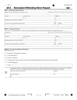 California Nonresident Withholding Waiver Request