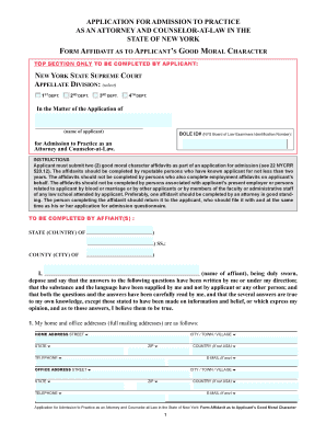 New York Attorney Admission Affidavit