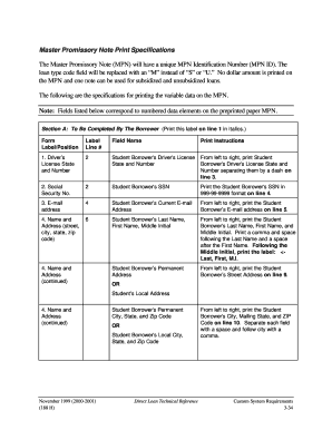 Master Promissory Note for Student Loans