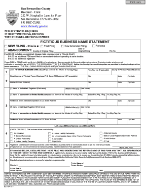 California Fictitious Business Name Statement