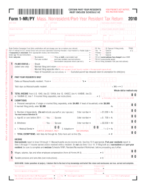 Massachusetts Nonresident Part-Year Resident Tax Return