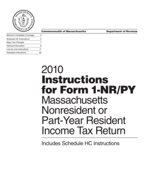 Massachusetts Nonresident or Part-Year Resident Income Tax Return