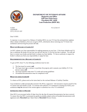 VA Loan Release of Liability Form