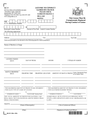 New York Games of Chance License