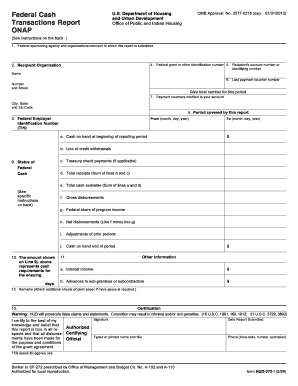 HUD-272-I Federal Cash Transactions Report