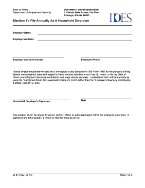 Illinois Household Employer Annual Filing Election
