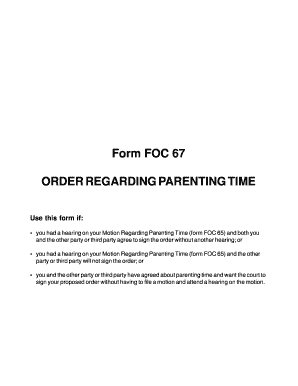 Order Regarding Parenting Time
