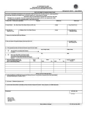 Application for Alien Employment Certification