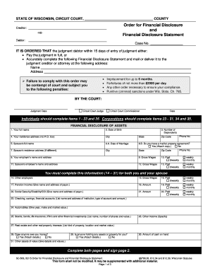 Wisconsin Financial Disclosure Statement