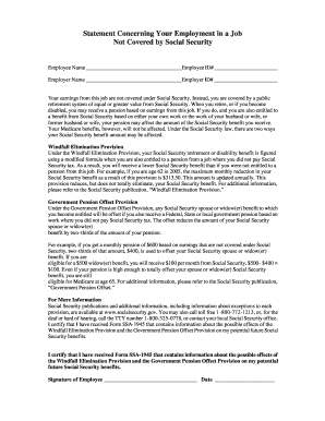 Form SSA-1945 Statement