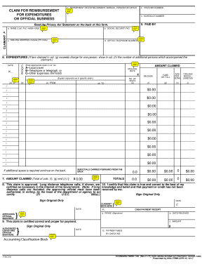 US Federal Travel Expense Reimbursement Form