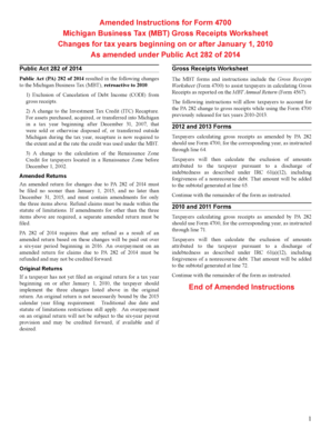 Michigan Business Tax Gross Receipts Worksheet
