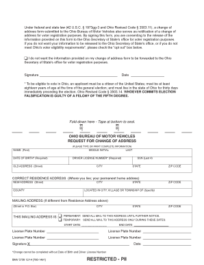 Ohio Change of Address Form