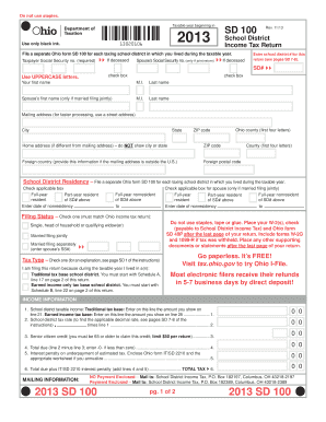 Ohio School District Income Tax Return