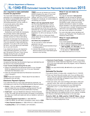 Illinois IL-1040-ES Estimated Income Tax Payments
