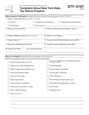 New York State DTF-4157 Complaint Form