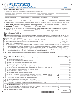 Illinois Amended Individual Income Tax Return