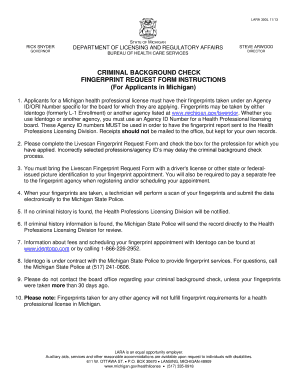 Michigan Health Professional Criminal Background Check Form