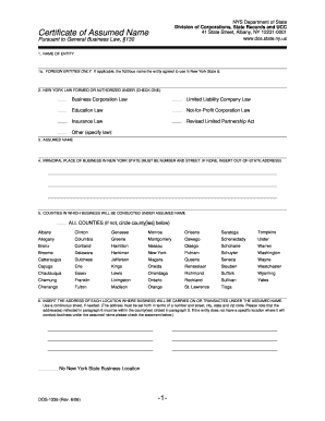 New York Certificate of Assumed Name