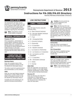 Pennsylvania Partner/Member/Shareholder Directory