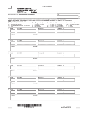PA-20S/PA-65 Partner/Member/Shareholder Directory
