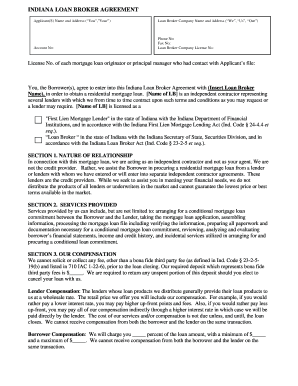 Indiana Loan Broker Agreement