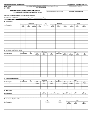 Farm Business Plan Worksheet