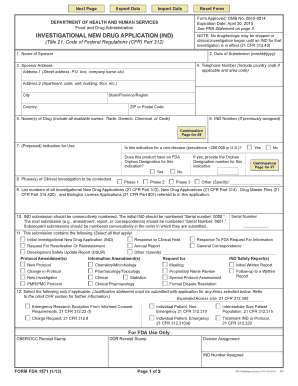 Investigational New Drug Application Form FDA 1571