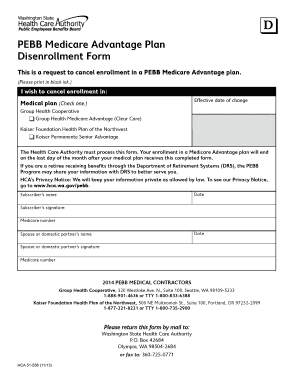 PEBB Medicare Advantage Disenrollment Form