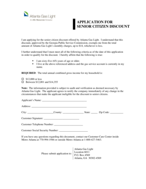 Senior Citizen Discount Application
