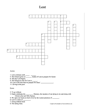 Lent Crossword Puzzle
