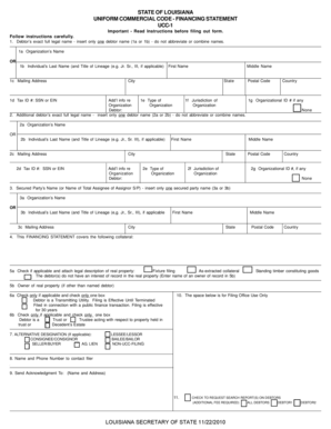 Louisiana UCC-1 Financing Statement