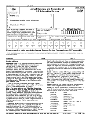 IRS Form 1096