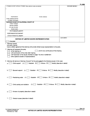 Notice of Limited Scope Representation